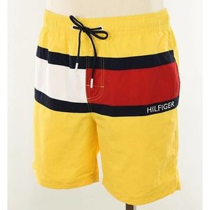 TOMMY HILFIGER Yellow TOMMY FLAG Swim Trunks Shorts XL NWT